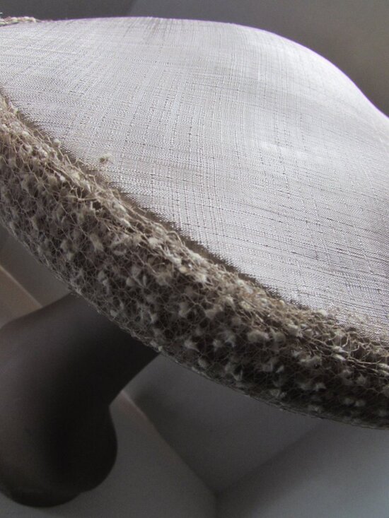 1950 Era Saucer Hat by Charmaine Champagne Color main image 4